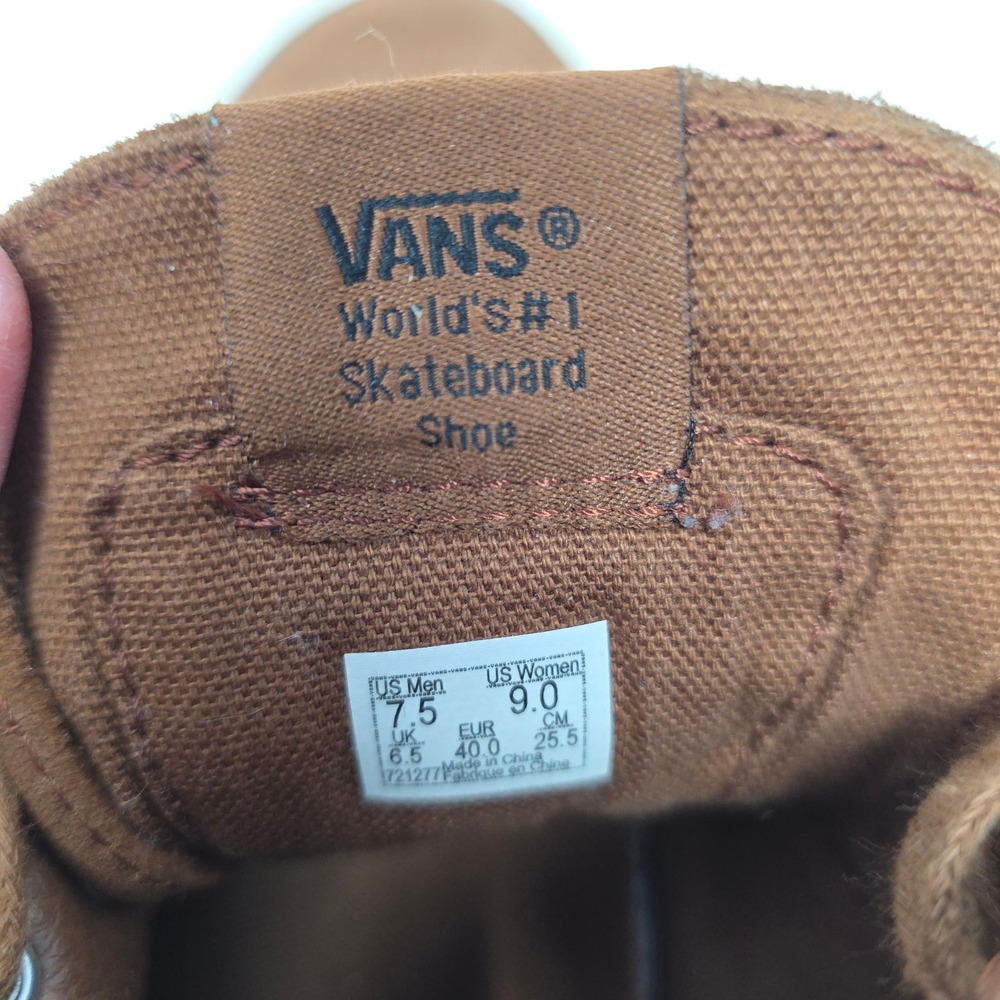 Vans Sk8 Hi Moc Womens 9 Mens 7.5 Brown Suede Fringe High Top Skateboard Shoes - Picture 3 of 9
